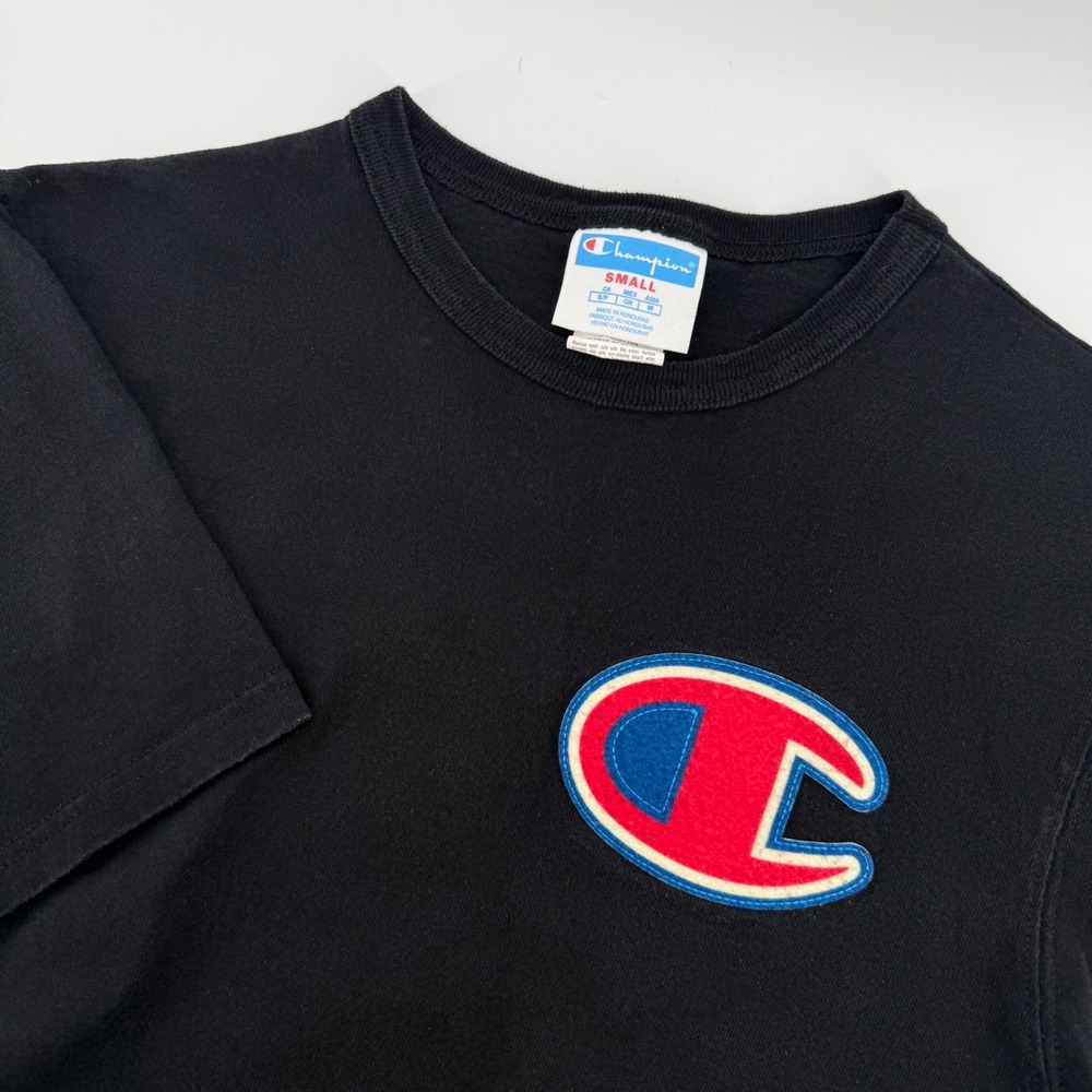 Champion Mens Heritage Big C Logo Short Sleeve T-Shirt Black Size Small GT19